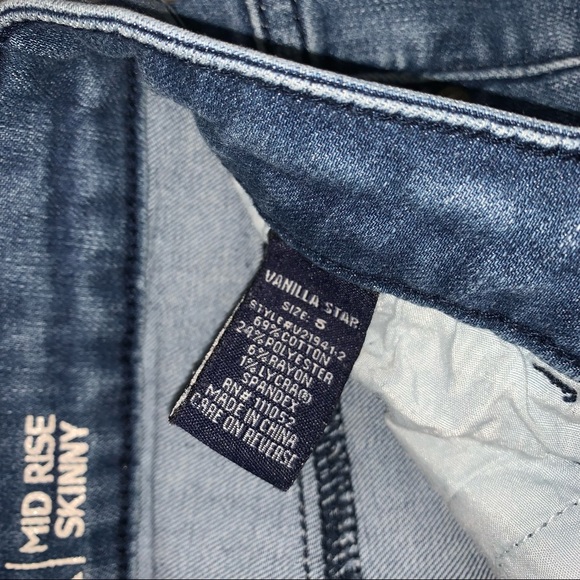 Vanilla Star Mid Rise Skinny Jeans Denim - Picture 9 of 12